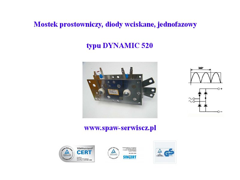 Mostek prostowniczy jednofazowy typu DYNAMIC 520 (160A)