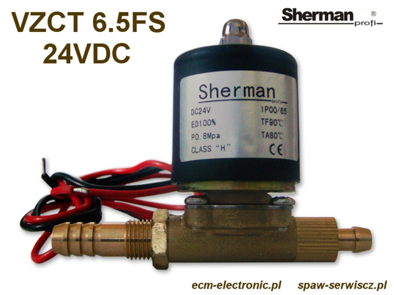 Elektrozawór typu VZCT 6.5FS 24VDC do urządzeń firmy Sherman