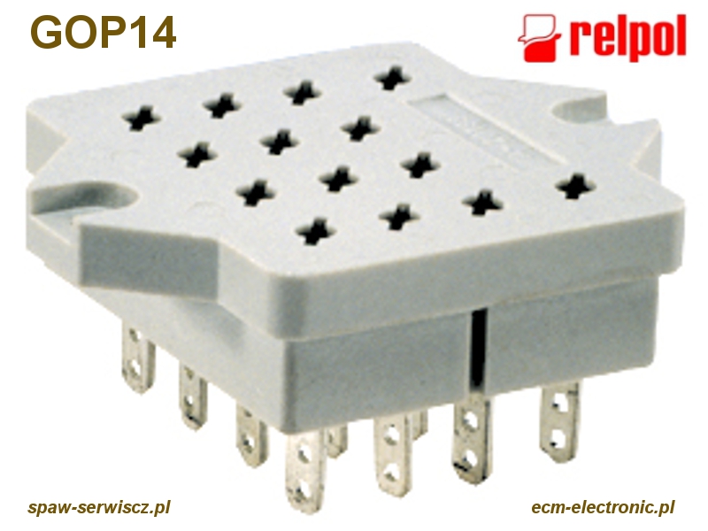 Gniazdo typu GOP14 do lutowania - przekaniki R15 4P