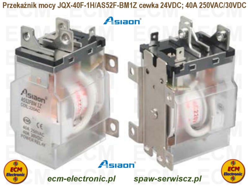 Przeka�nik mocy JQX-40F-1H/40A-250VAC/30VDC cewka 24VDC