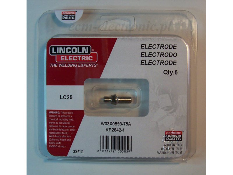 Elektroda palnika plazmowego LC-25 kod W03X0893-75A, op. 5 szt.