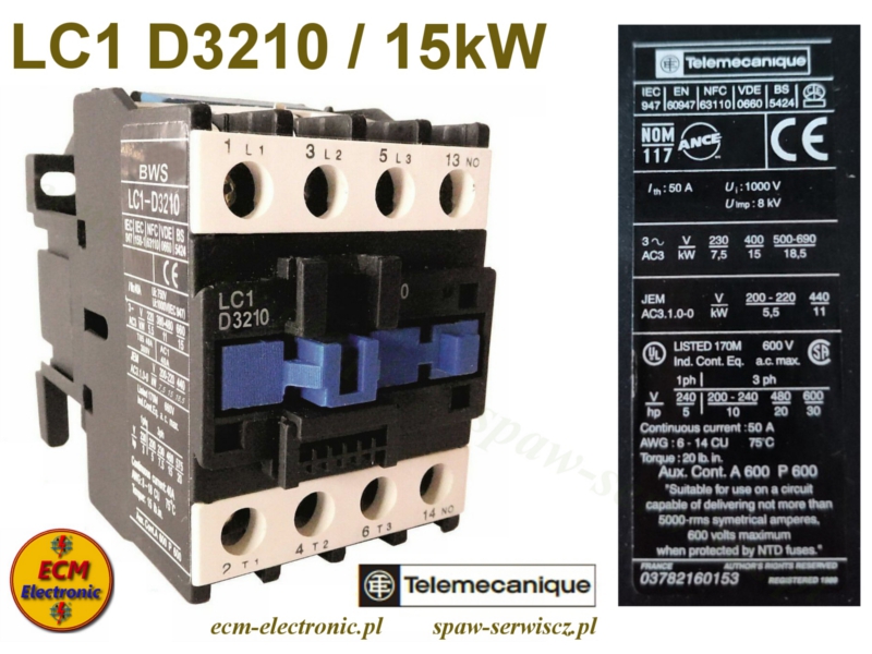 Stycznik BWS typ LC1-D3210/230VAC-50/60Hz (zamiennik CI-30)