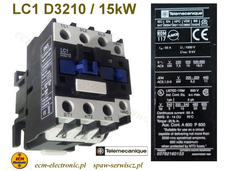 Stycznik BWS typ LC1-D3210/42VAC-50/60Hz (zamiennik CI-32)