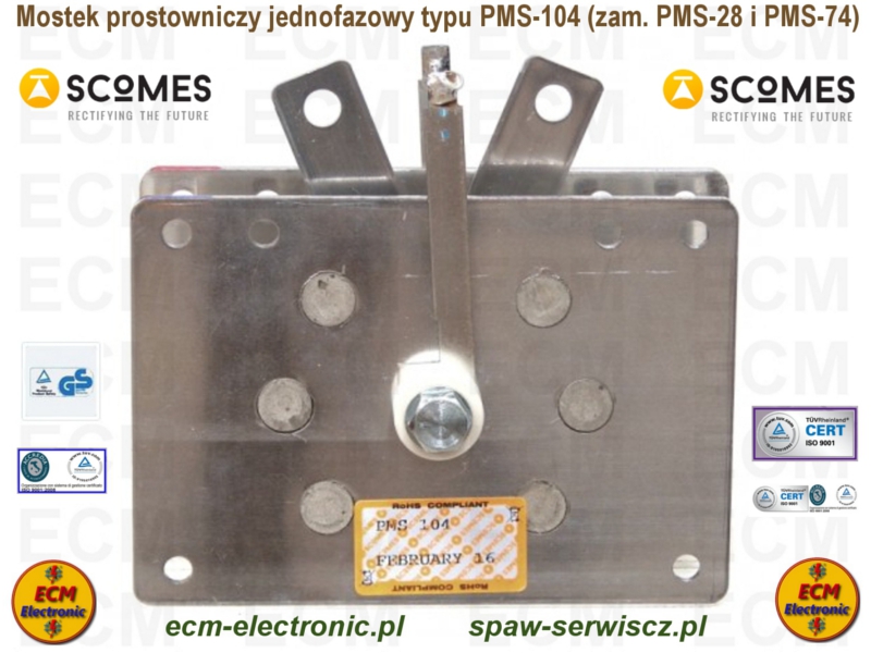 Mostek prostowniczy jednofazowy typu PMS-104 (100A)