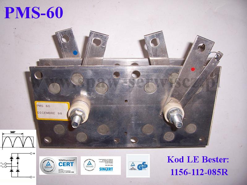 Mostek prost. jednofazowy typu PMS-60 (60A) kod 1156-112-085R