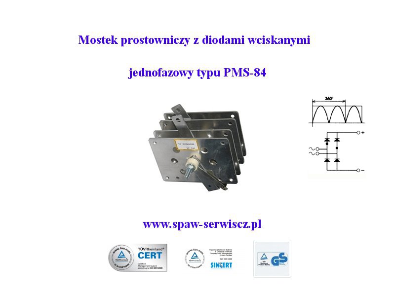 Mostek prostowniczy jednofazowy typu PMS-84 (80A)