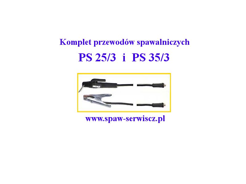 Przewody spawalnicze typu PS 25/3 (komplet) kod PS-25/3
