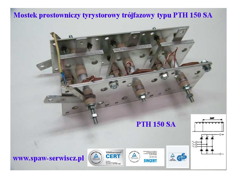 Mostek prostown. tyrystorowy trjfazowy typu PTH-150 SA (150A)