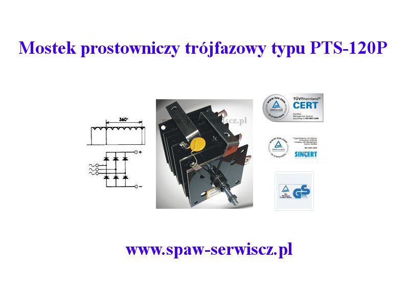 Mostek prostowniczy trjfazowy typu PTS-120P (120A)