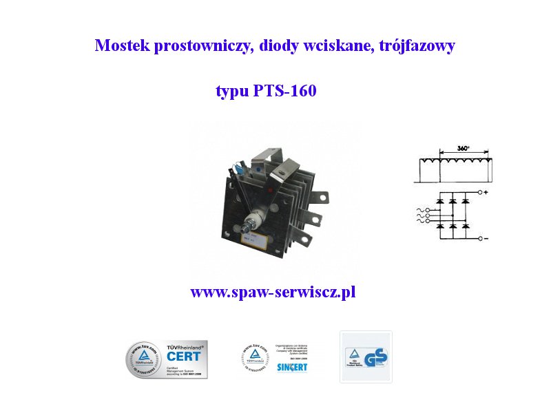 Mostek prostowniczy trjfazowy typu PTS-160 (160A)