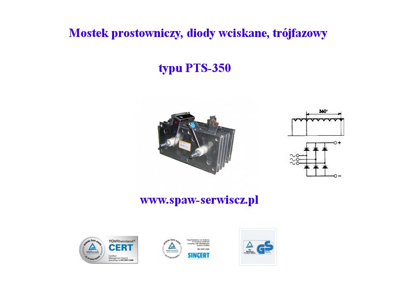 Mostek prostowniczy trjfazowy typu PTS-350 (350A)