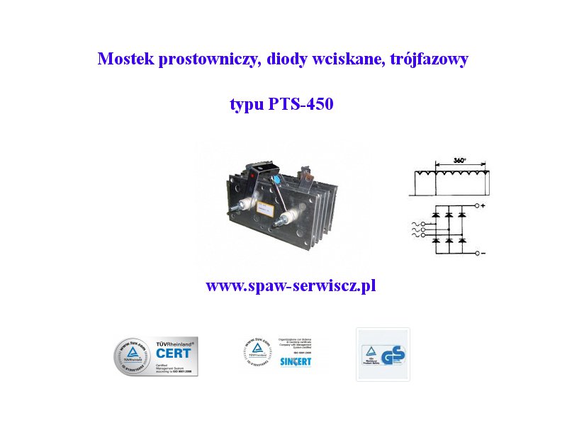 Mostek prostowniczy trjfazowy typu PTS-450 (450A)