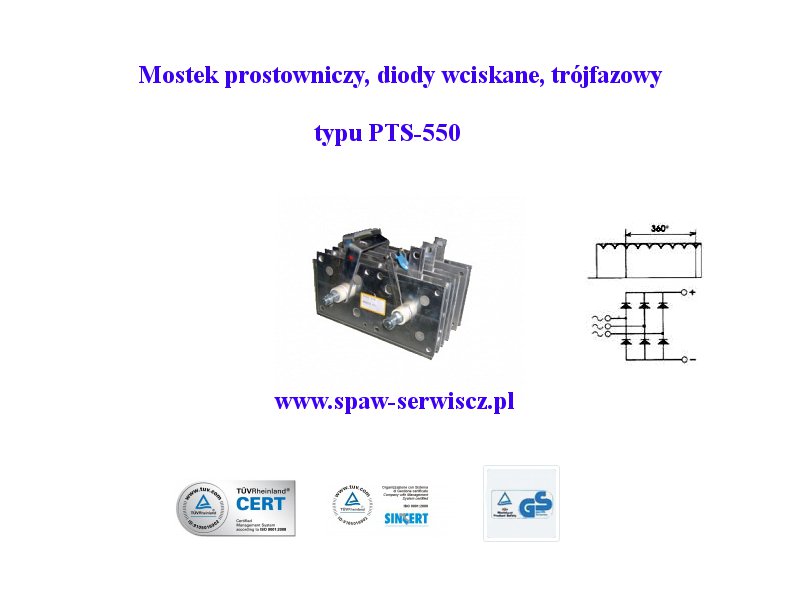 Mostek prostowniczy trjfazowy typu PTS-550 (550A)