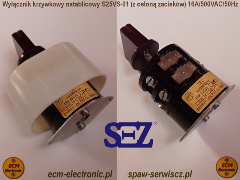 cznik krzywkowy S25VS-01 (0-1) 16A/7,5kW/500VAC 50Hz