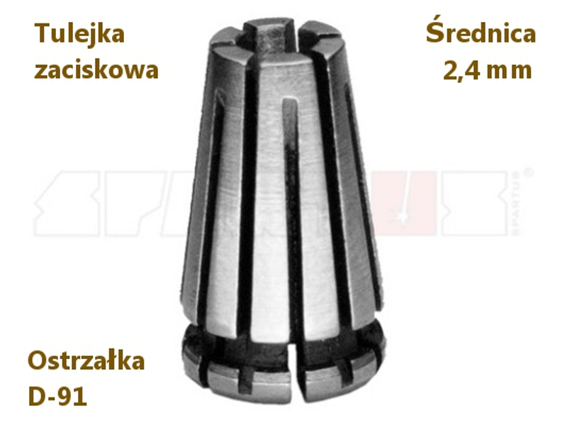 Tulejka zaciskowa do ostrzaki D-91, rednica elektrody 2,4 mm