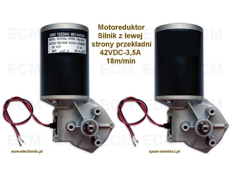 Silnik podajnika drutu 4-rolkowego 2RA-4RA-4Rn-L-42VDC, 76ZY02A