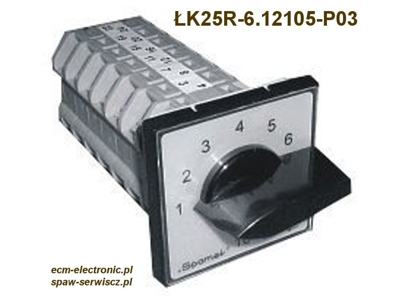 Przełącznik zakresów napięciowych typu ŁK25R-6.12105-P03S