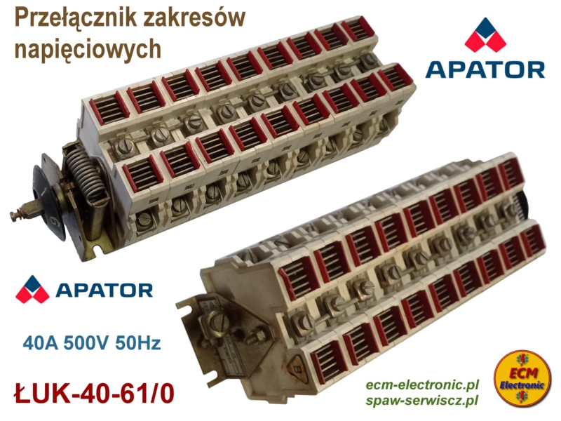 Przełącznik typu ŁUK-40-61/0 APATOR 40A/500VAC-50Hz
